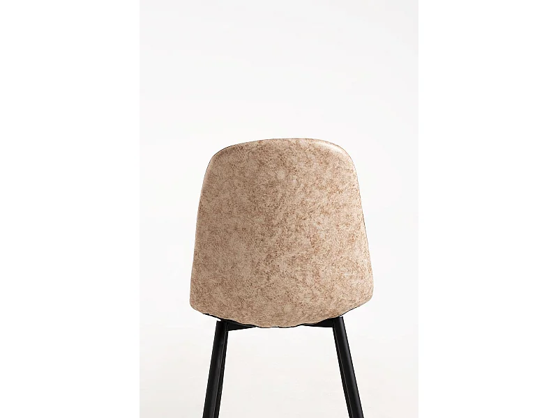 Sillas Comedor - Silla Black Teok Polipiel Vintage - Beige Vintage