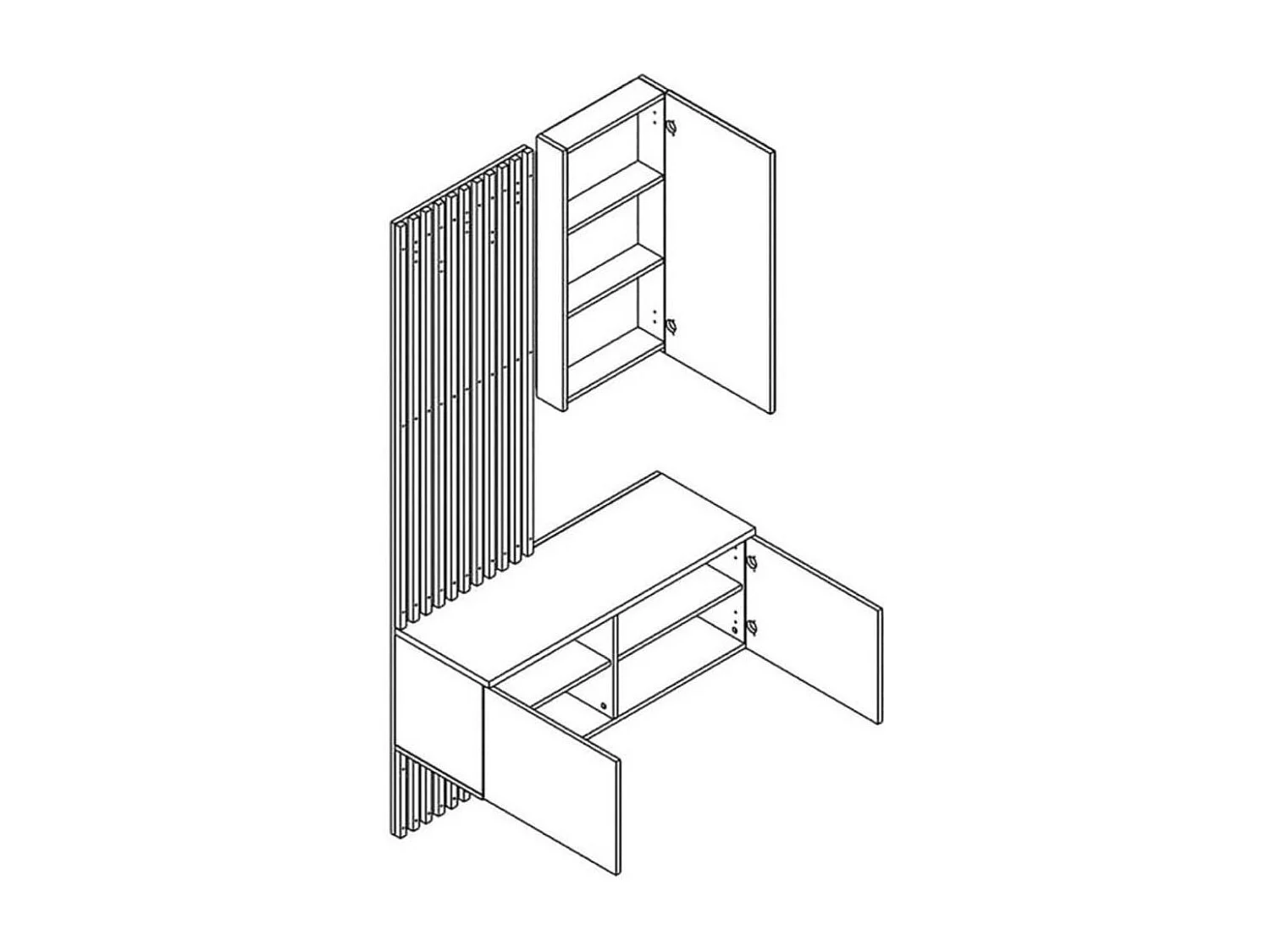 Recibidor Panelado Con Espejo Color Blanco