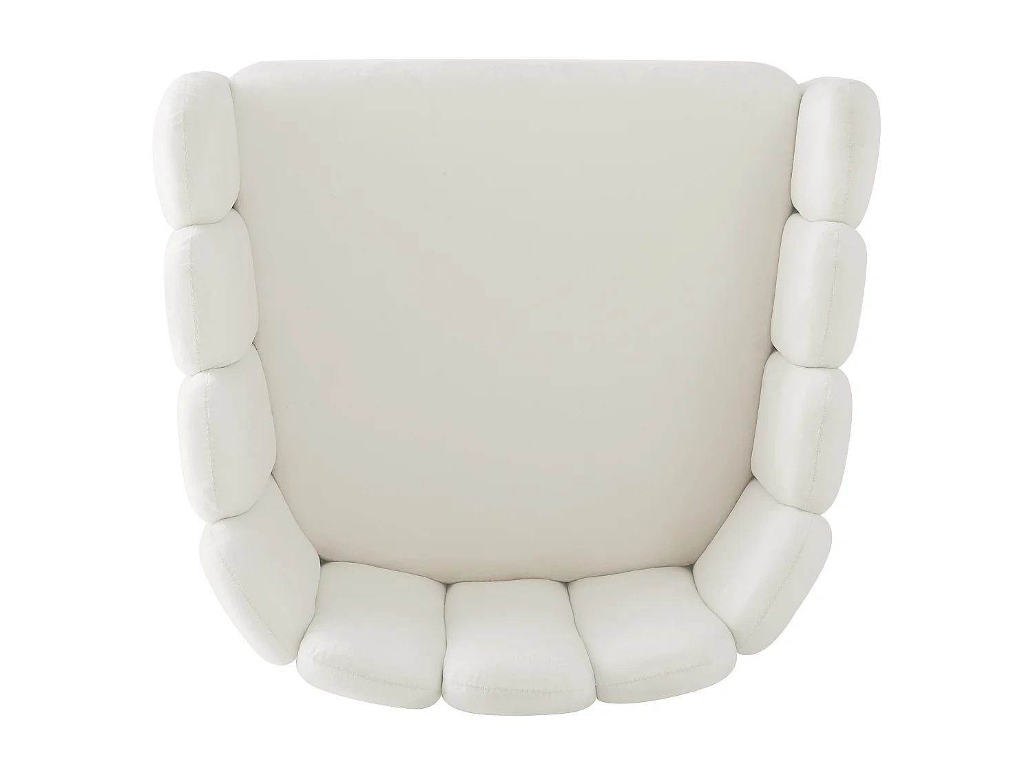 Set van 6 fluwelen stoelen - Waaiervormige rugleuning - Goudkleurig ijzeren frame - Wit & Goud