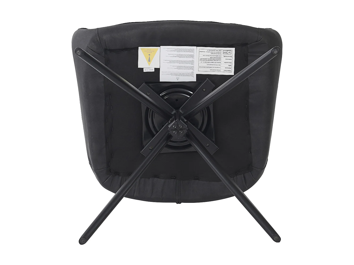 Conjunto de 2 cadeiras giratórias em veludo - pernas de metal ajustáveis ​​- preto