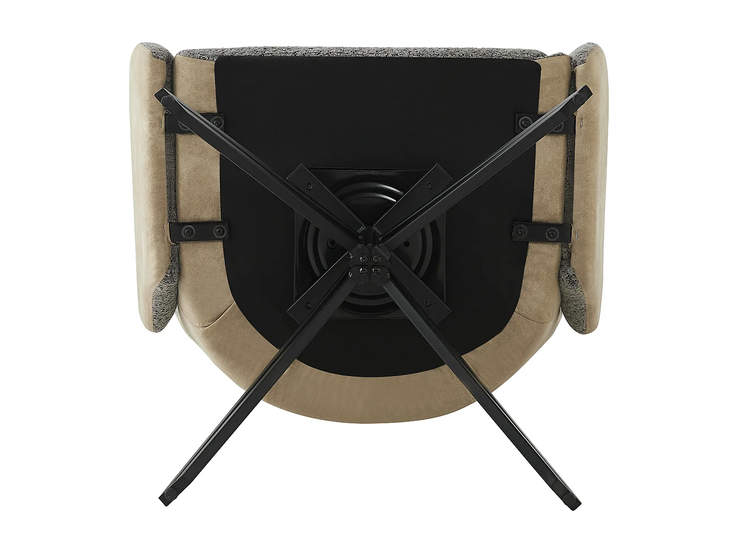 Lot de 6 chaises pivotantes en sherpa - pieds réglables en métal - Gris