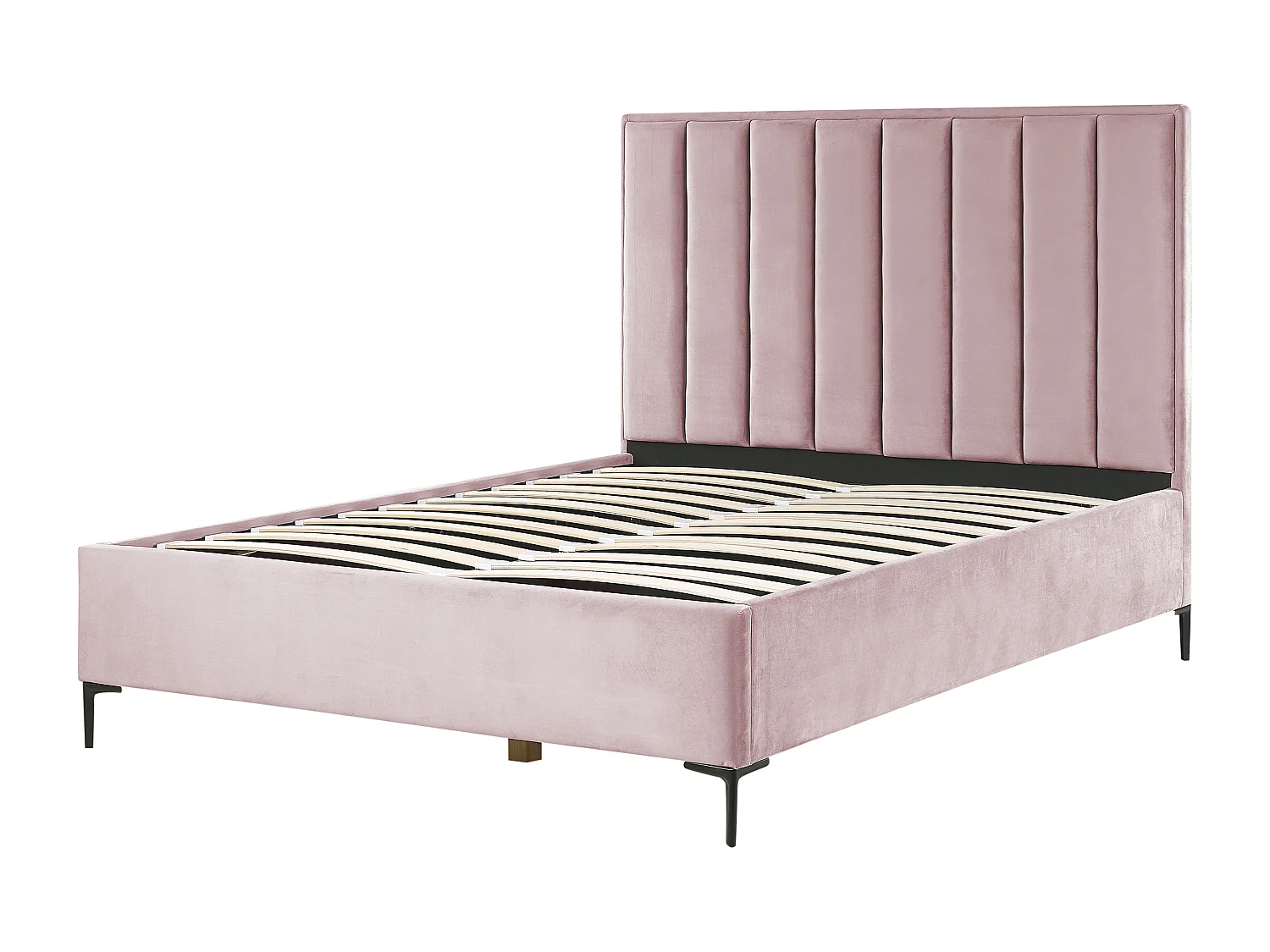 Bed met opbergruimte Fluweel SEZANNE 160 x 200 cm Roze
