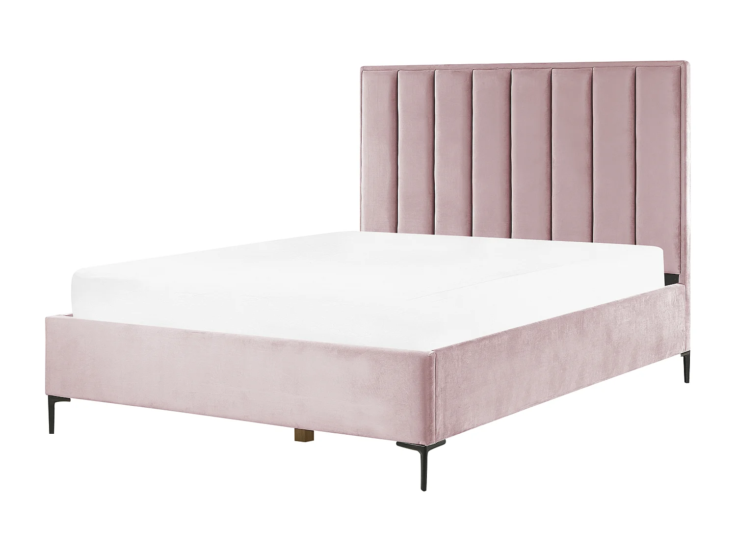 Letto contenitore Velluto SEZANNE 160 x 200 cm Rosa