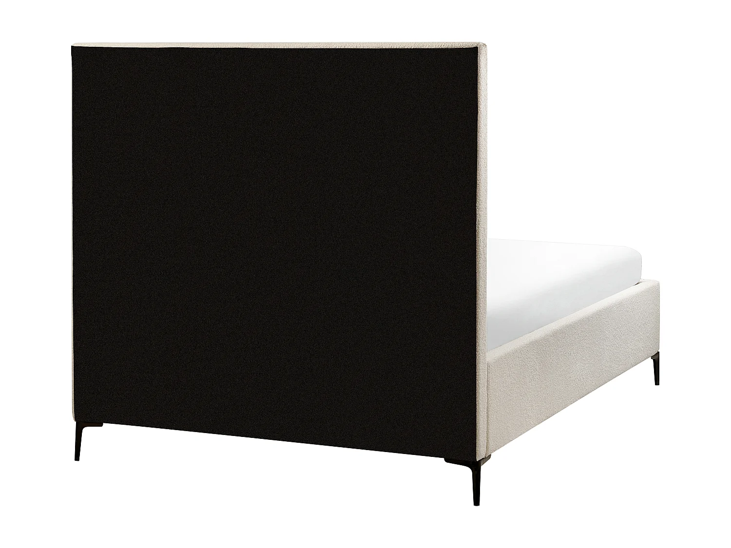 Polsterbett Bouclé creme weiß 140x200 cm mit Bettkasten hochklappbar Sezanne