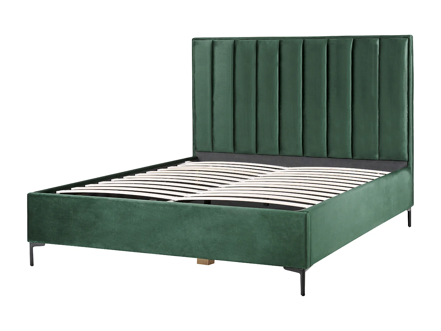 Lit ottoman Velours SEZANNE 180 x 200 cm Vert foncé