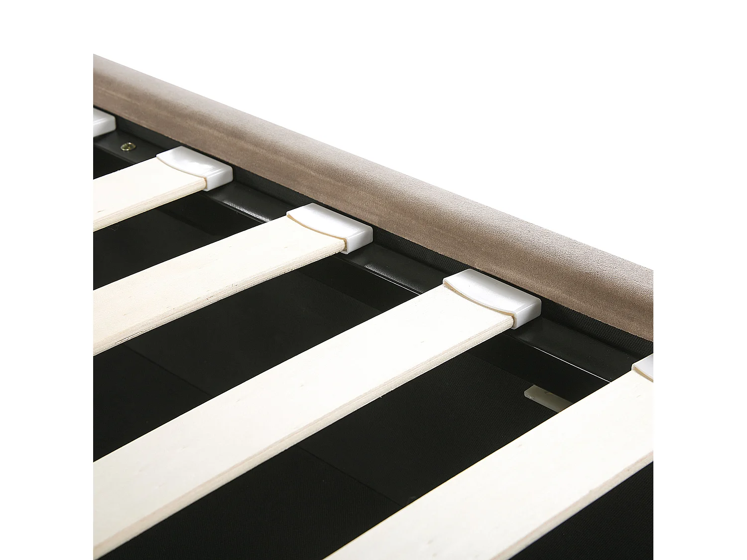 Lit ottoman Velours SEZANNE 160 x 200 cm Taupe