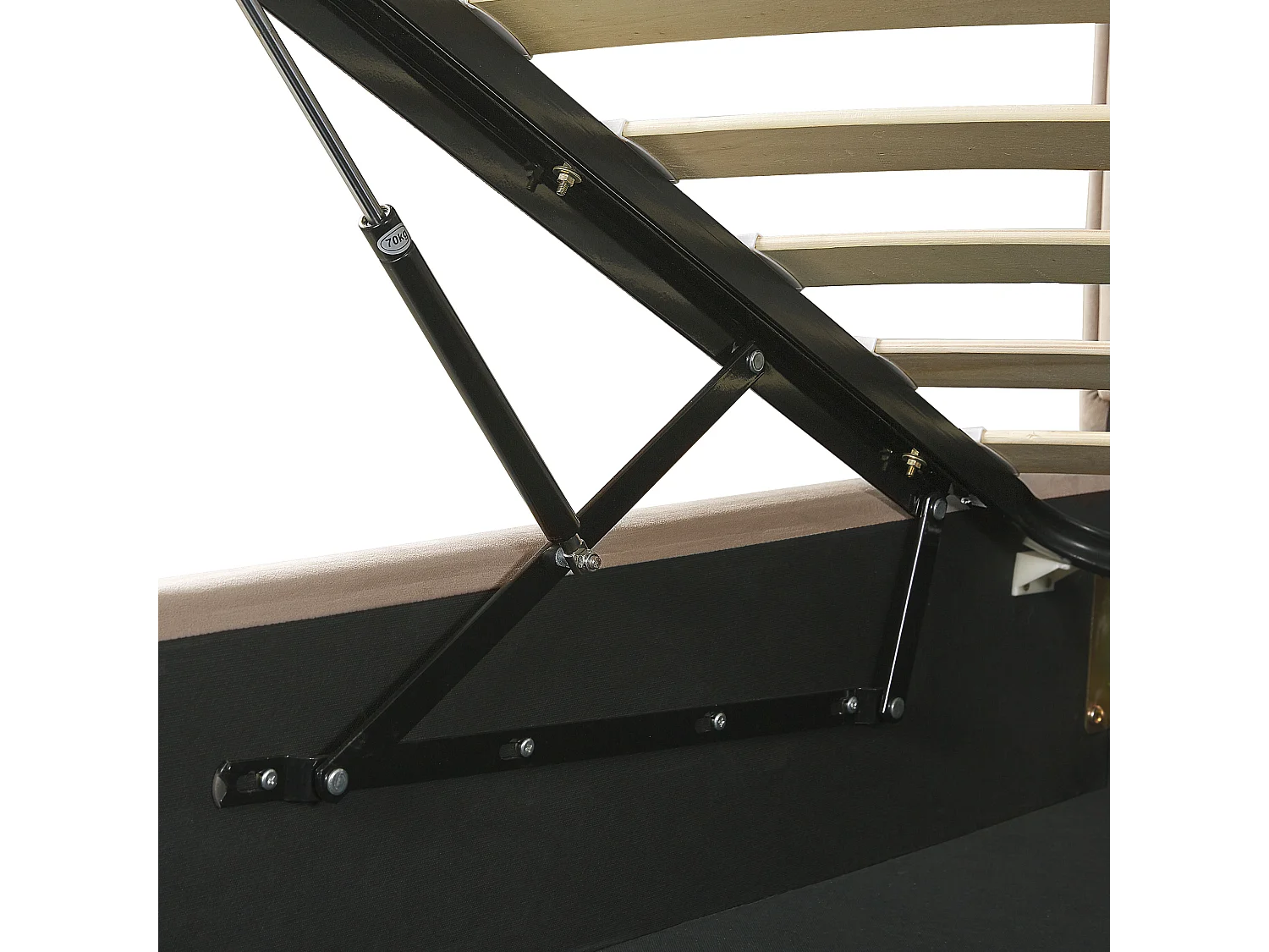 Lit ottoman Velours SEZANNE 160 x 200 cm Taupe