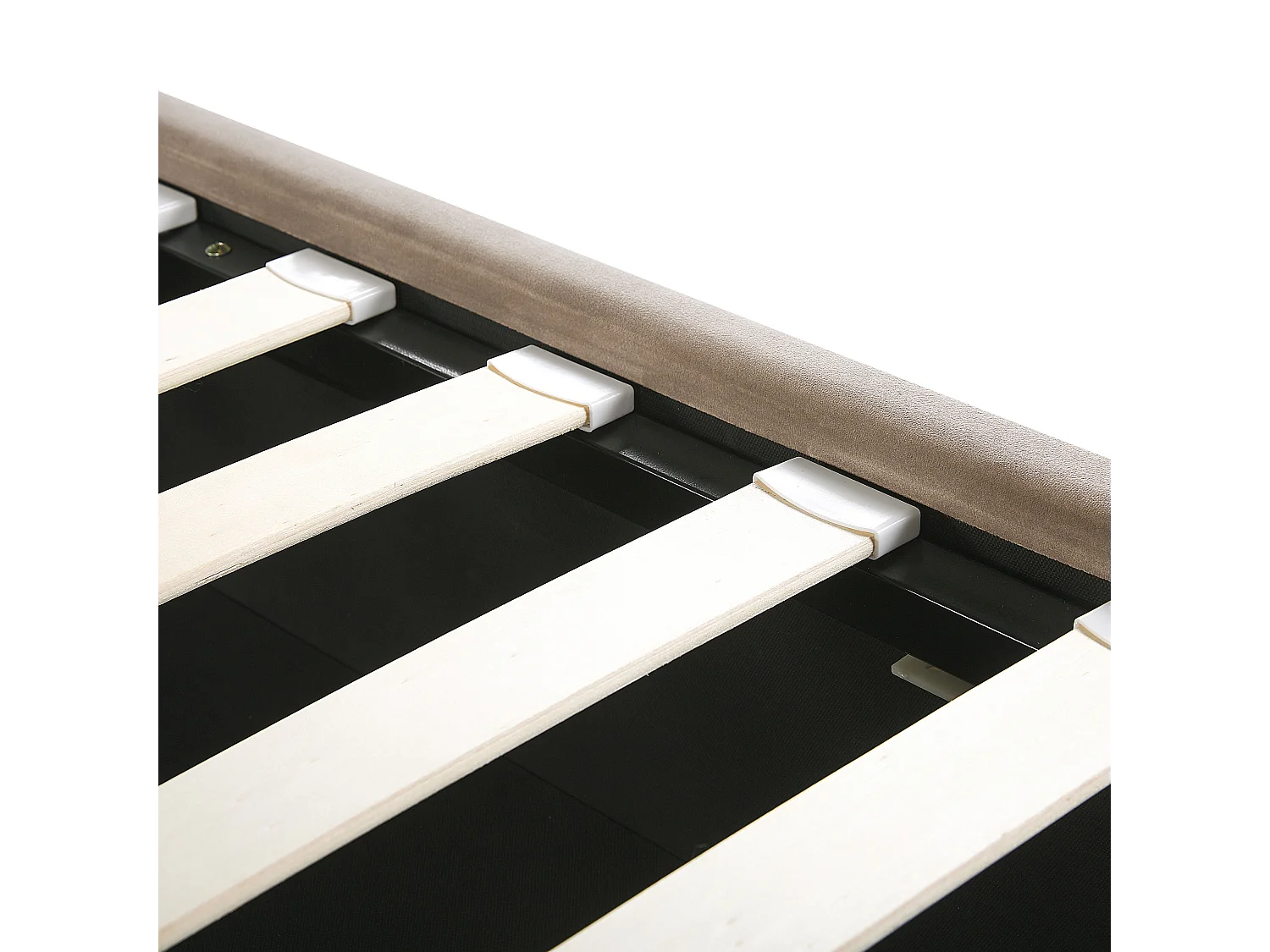 Lit ottoman Velours SEZANNE 160 x 200 cm Taupe