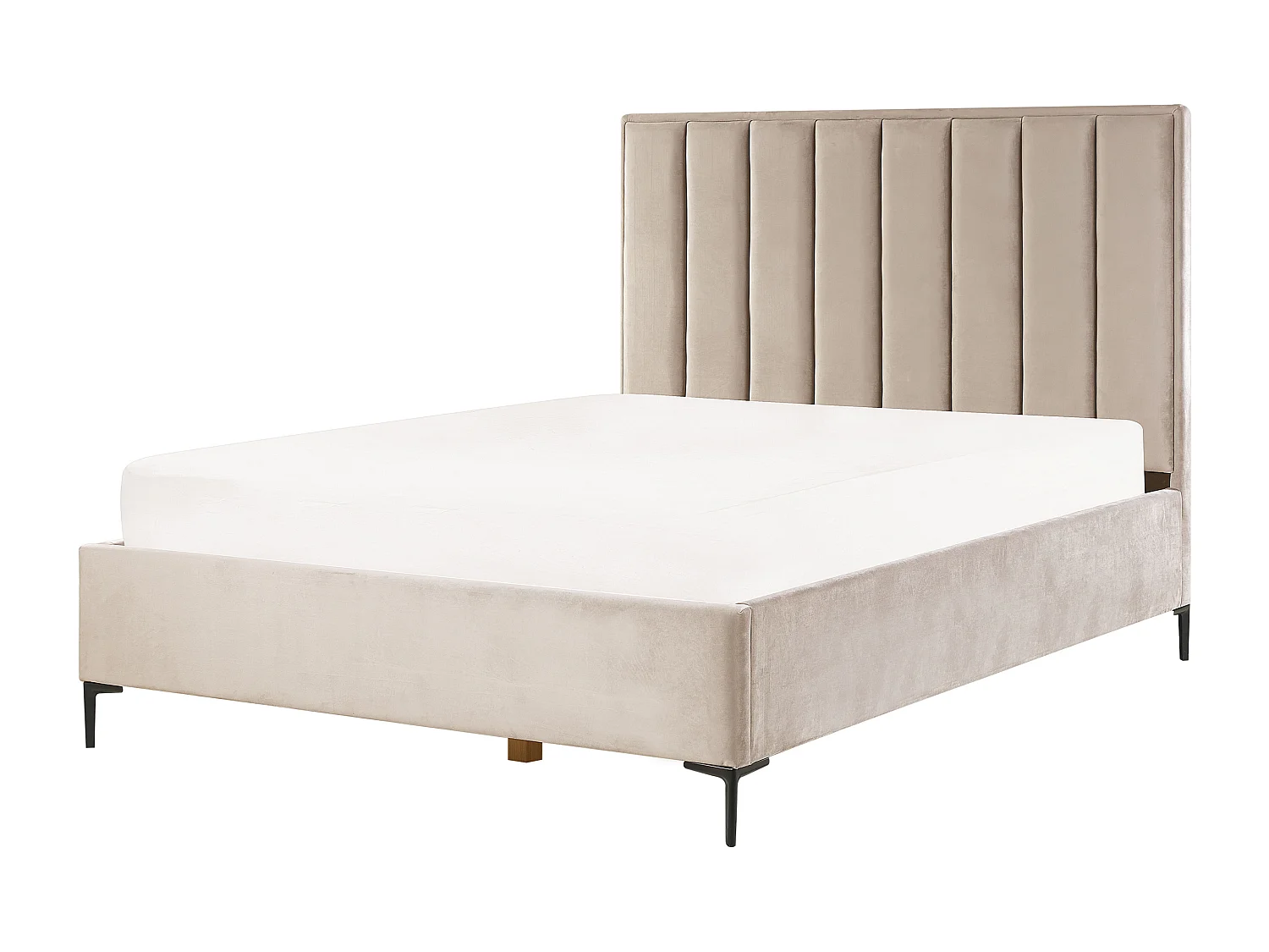Lit ottoman Velours SEZANNE 160 x 200 cm Taupe