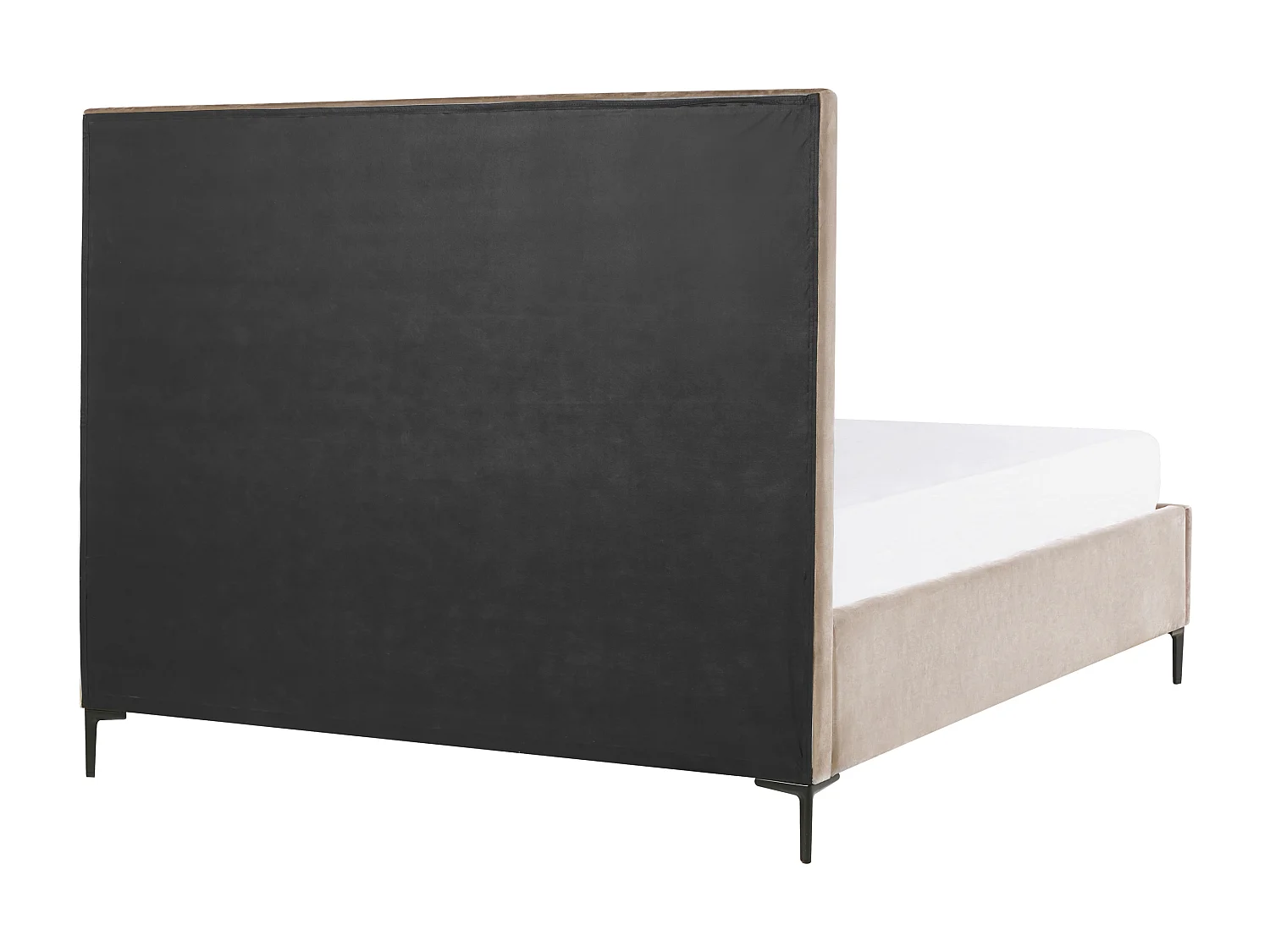 Lit ottoman Velours SEZANNE 160 x 200 cm Taupe