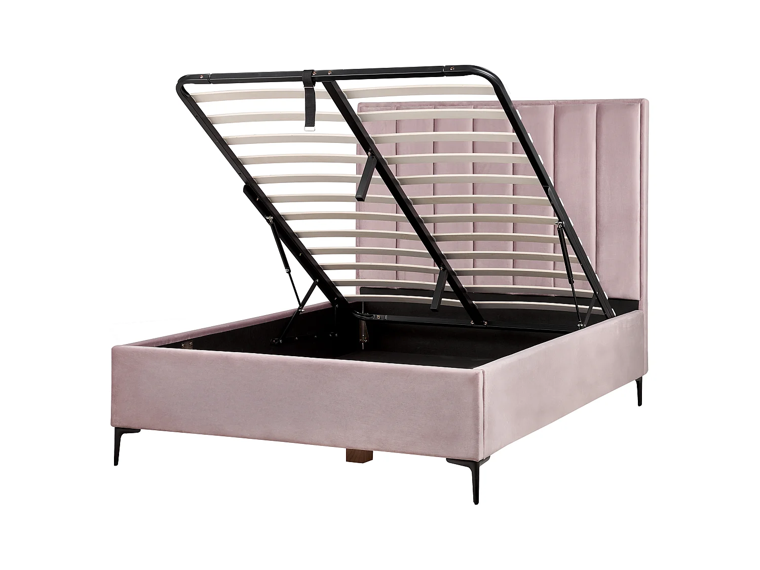 Lit ottoman Velours SEZANNE 140 x 200 cm Rose
