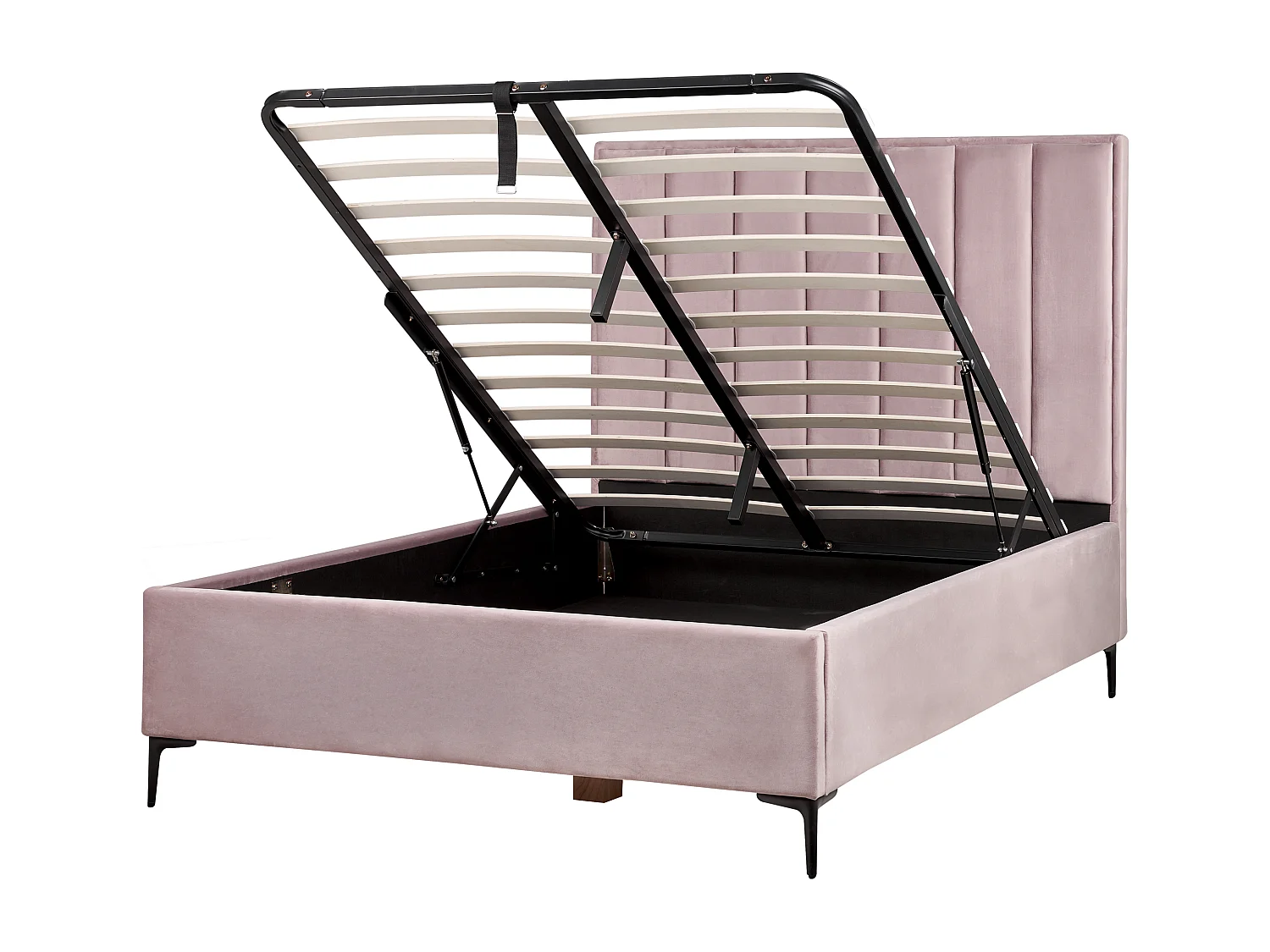 Cama baú Veludo SEZANNE 140 x 200 cm Rosa