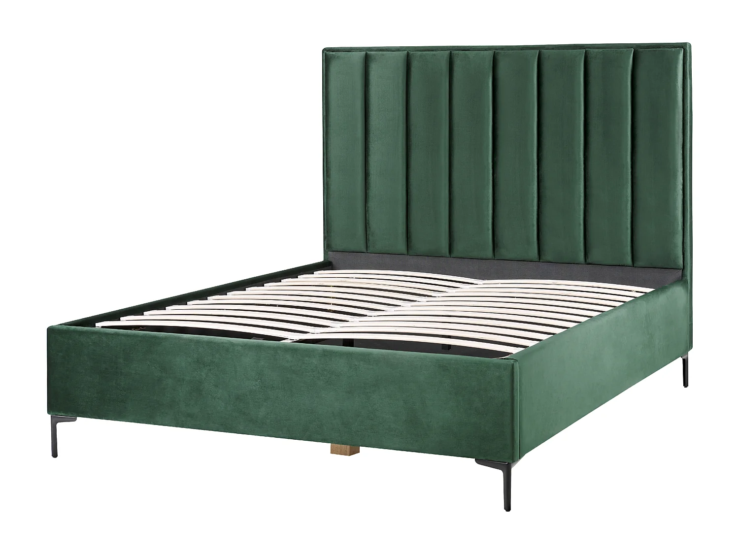Lit ottoman Velours SEZANNE 160 x 200 cm Vert foncé
