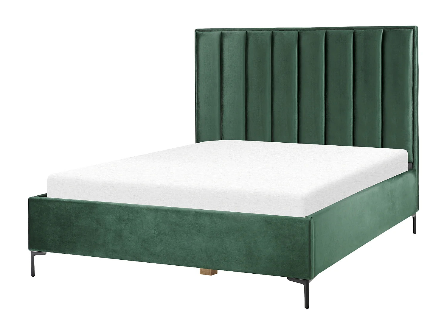Cama con almacenaje Terciopelo SEZANNE 160 x 200 cm Verde oscuro