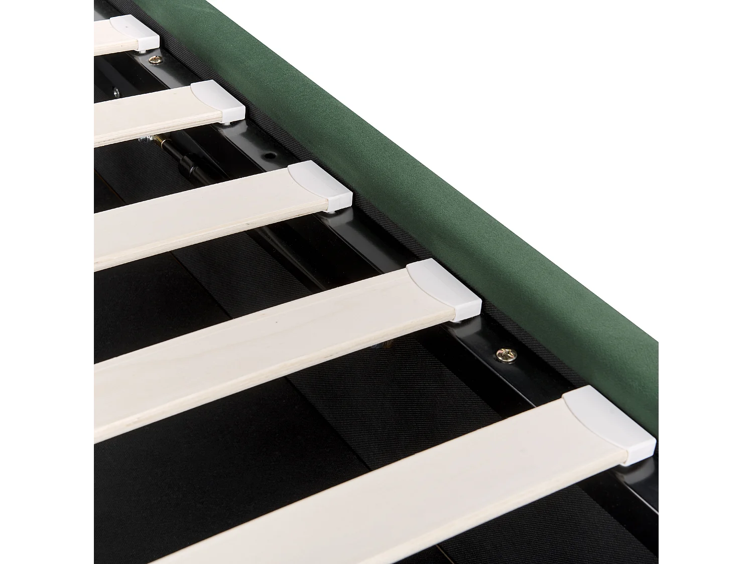 Cama con almacenaje Terciopelo SEZANNE 160 x 200 cm Verde oscuro