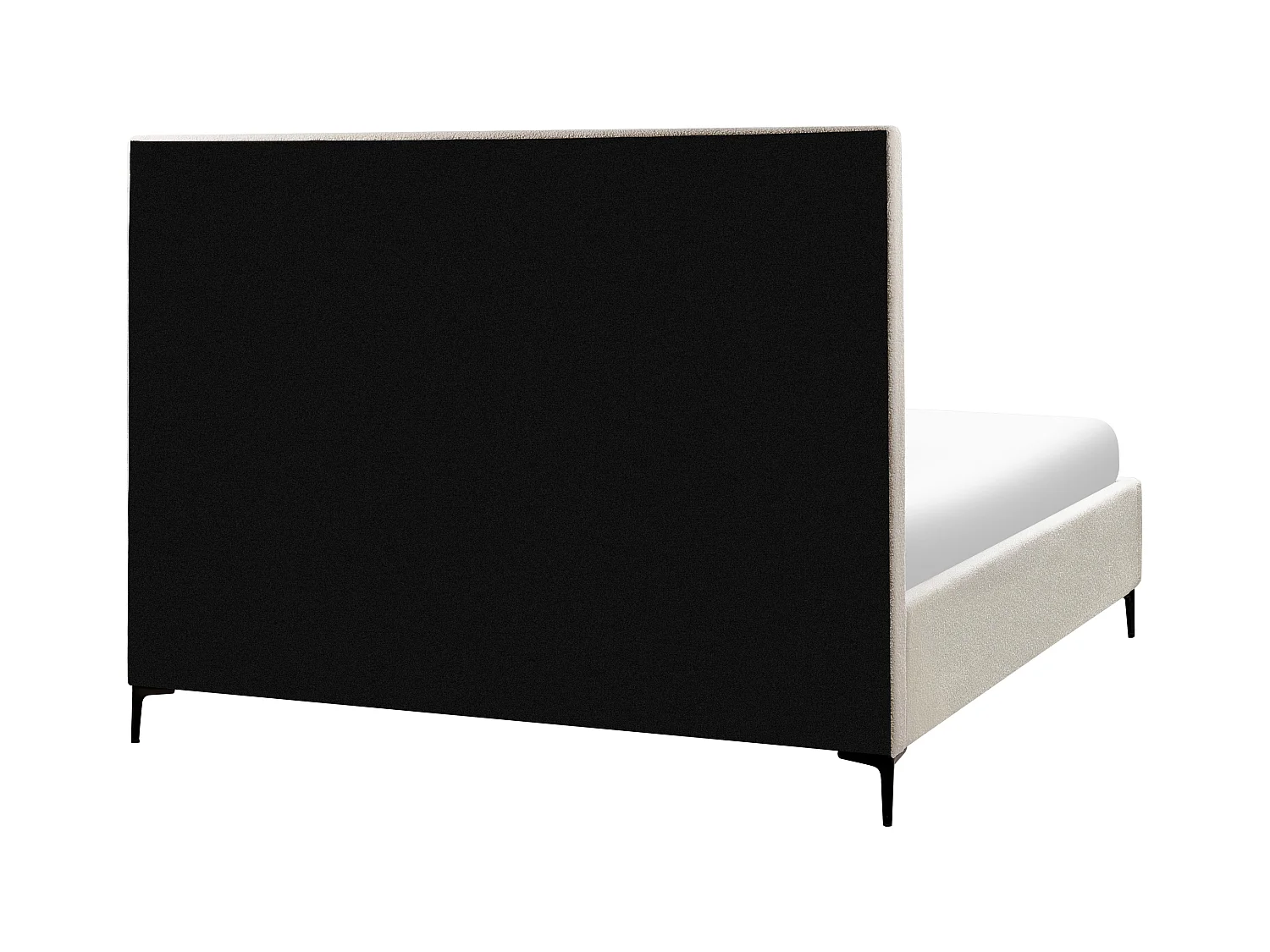 Lit ottoman Bouclé SEZANNE 180 x 200 cm Blanc cassé