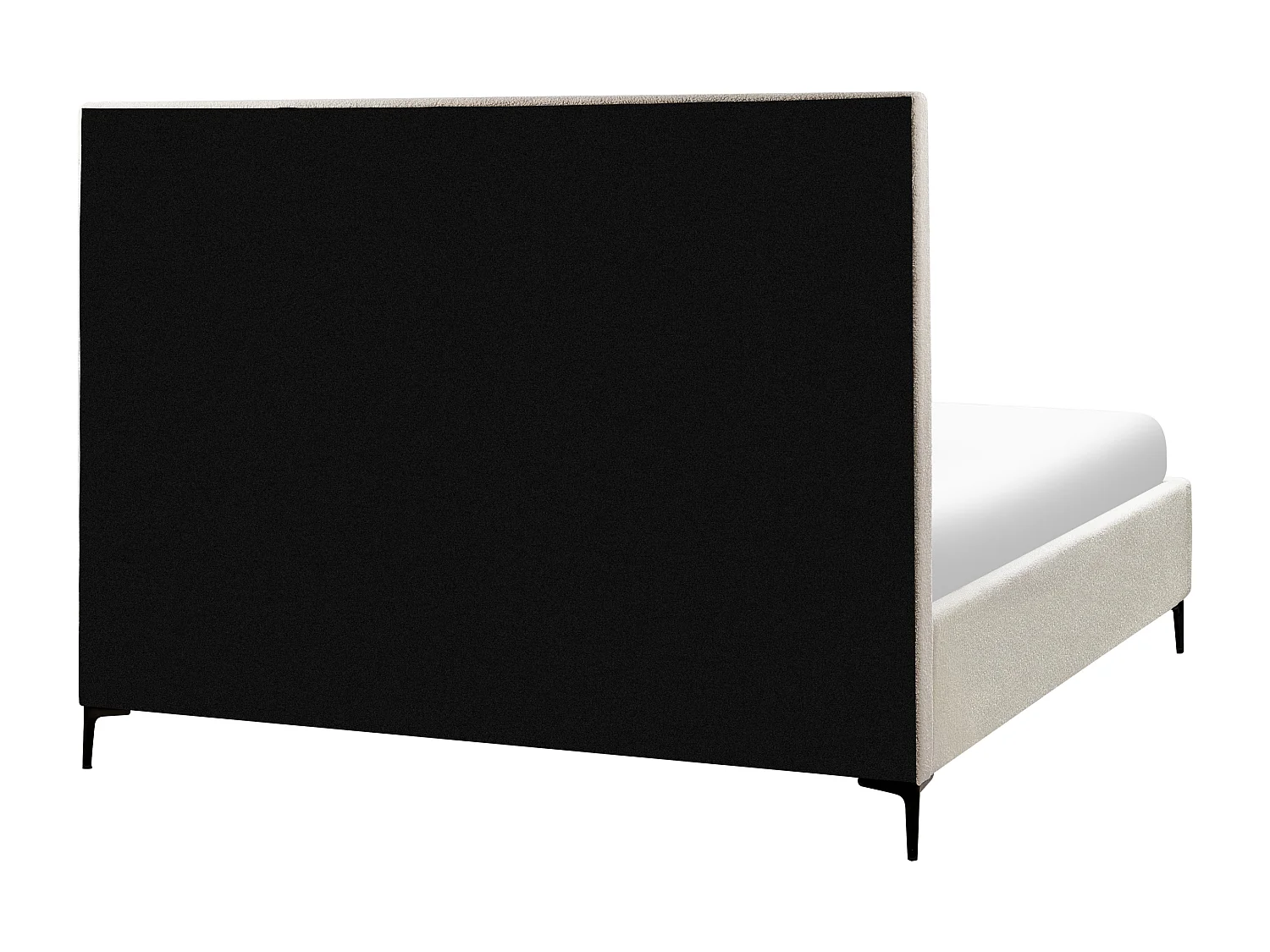 Bett mit Stauraum Bouclé SEZANNE 180 x 200 cm Cremeweiss