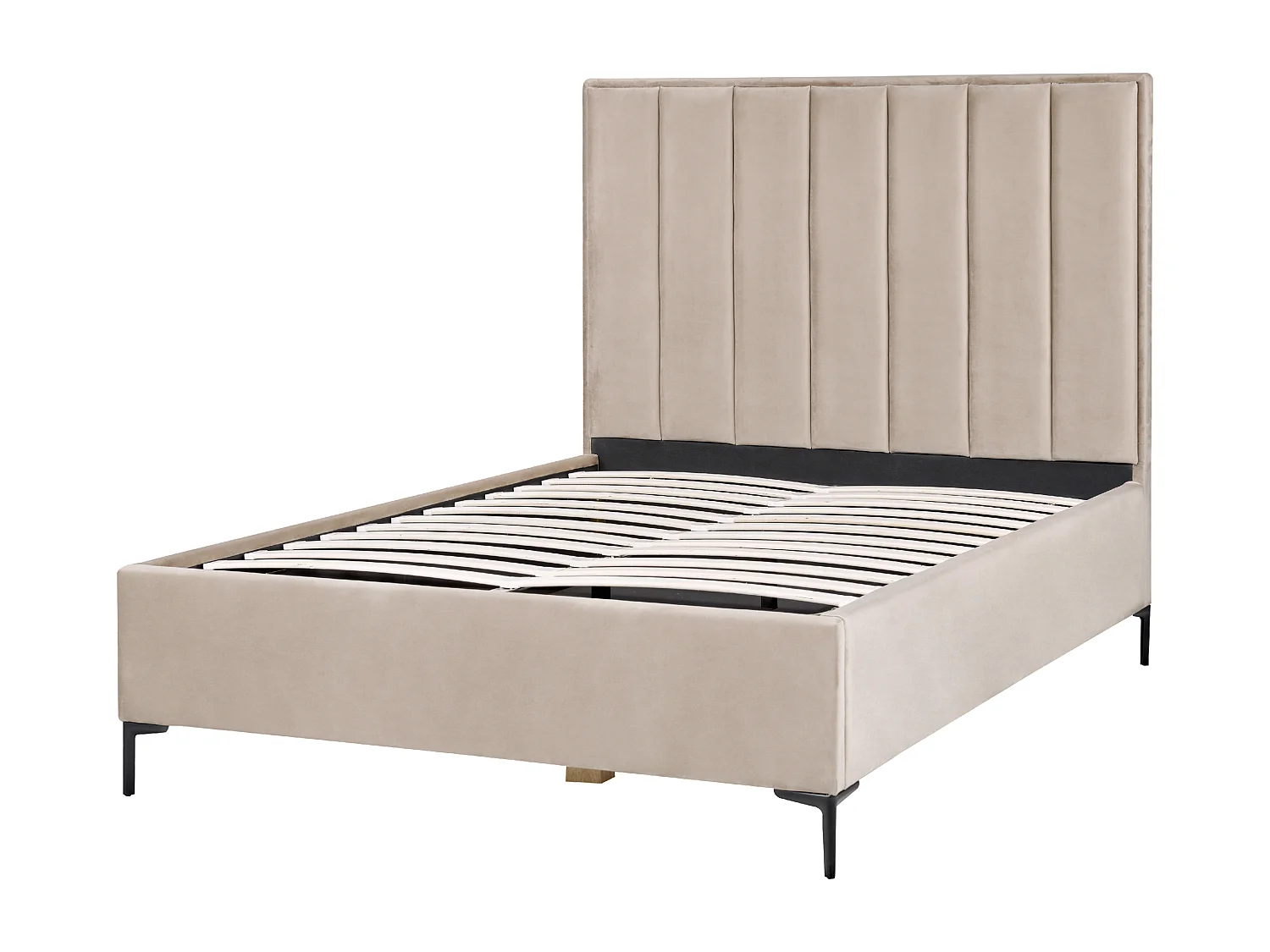 Bed met opbergruimte Fluweel SEZANNE 140 x 200 cm Taupe