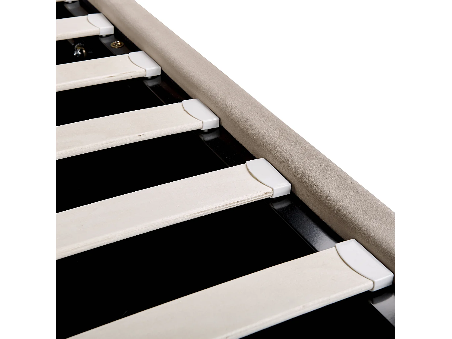 Bed met opbergruimte Fluweel SEZANNE 140 x 200 cm Taupe