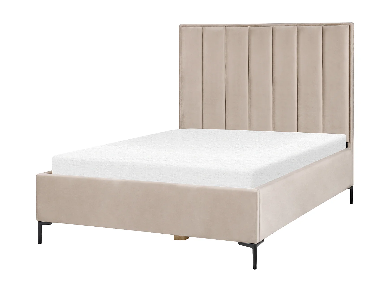 Lit ottoman Velours SEZANNE 140 x 200 cm Taupe