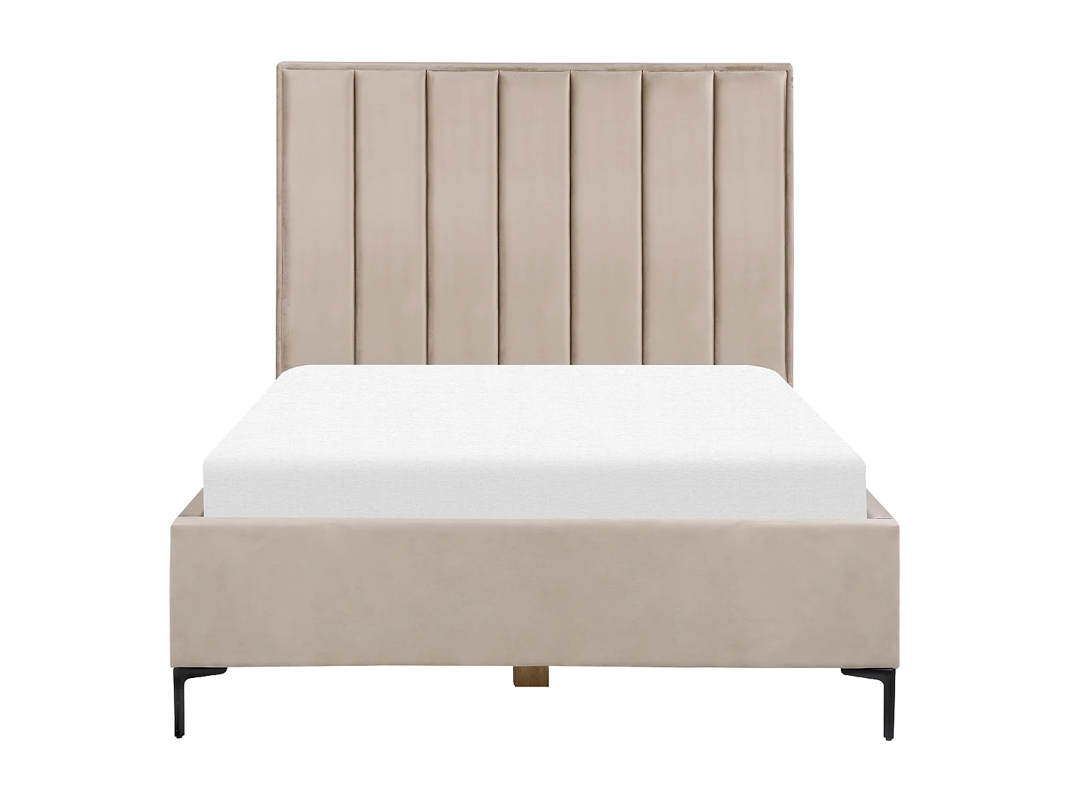 Lit ottoman Velours SEZANNE 140 x 200 cm Taupe