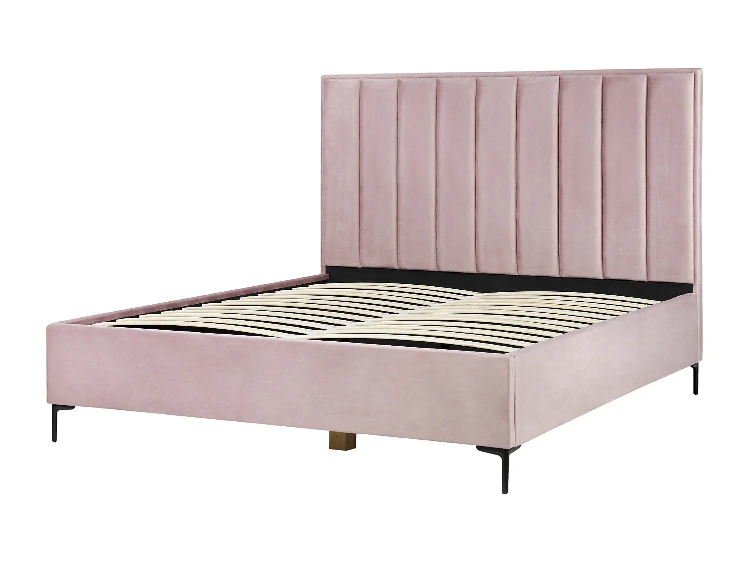 Lit ottoman Velours SEZANNE 180 x 200 cm Rose