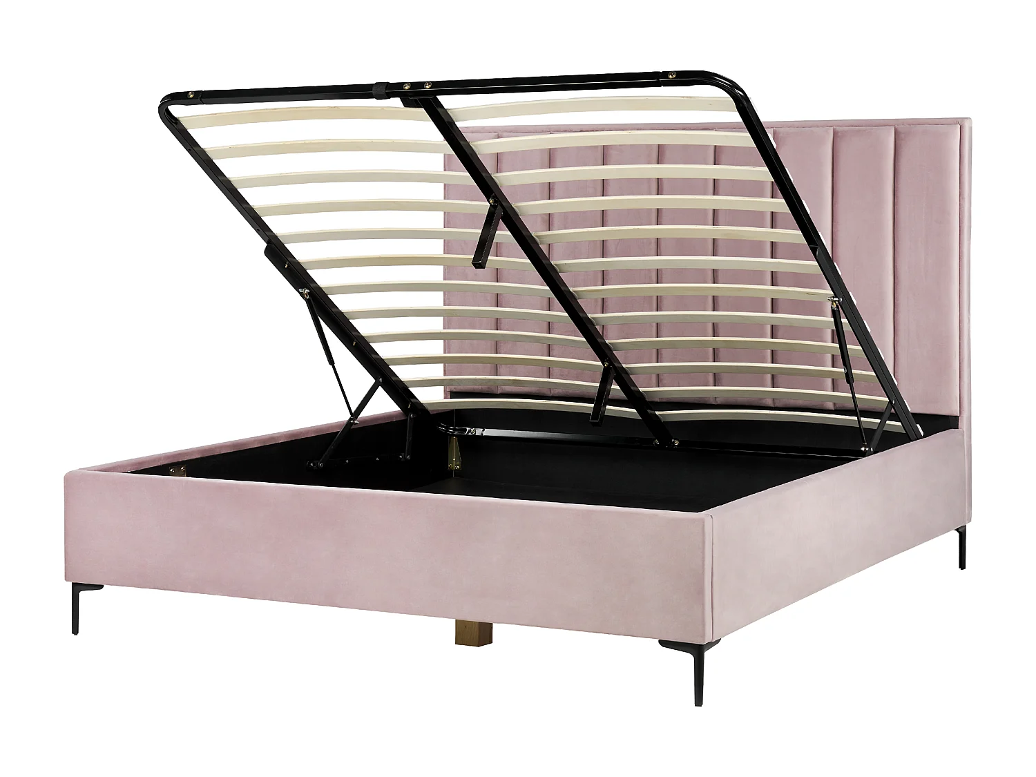 Lit ottoman Velours SEZANNE 180 x 200 cm Rose