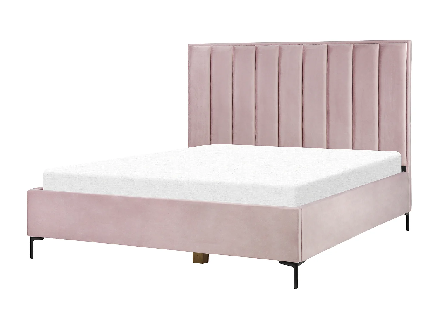 Lit ottoman Velours SEZANNE 180 x 200 cm Rose