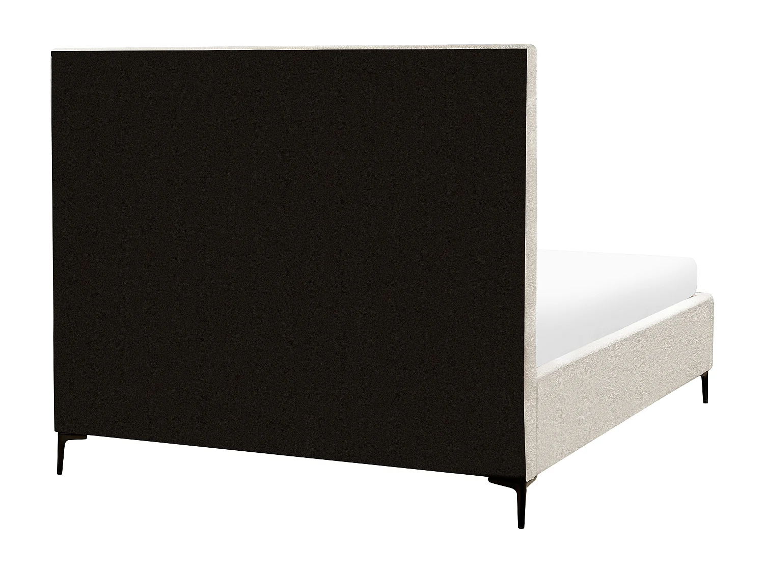 Lit ottoman Bouclé SEZANNE 160 x 200 cm Blanc cassé
