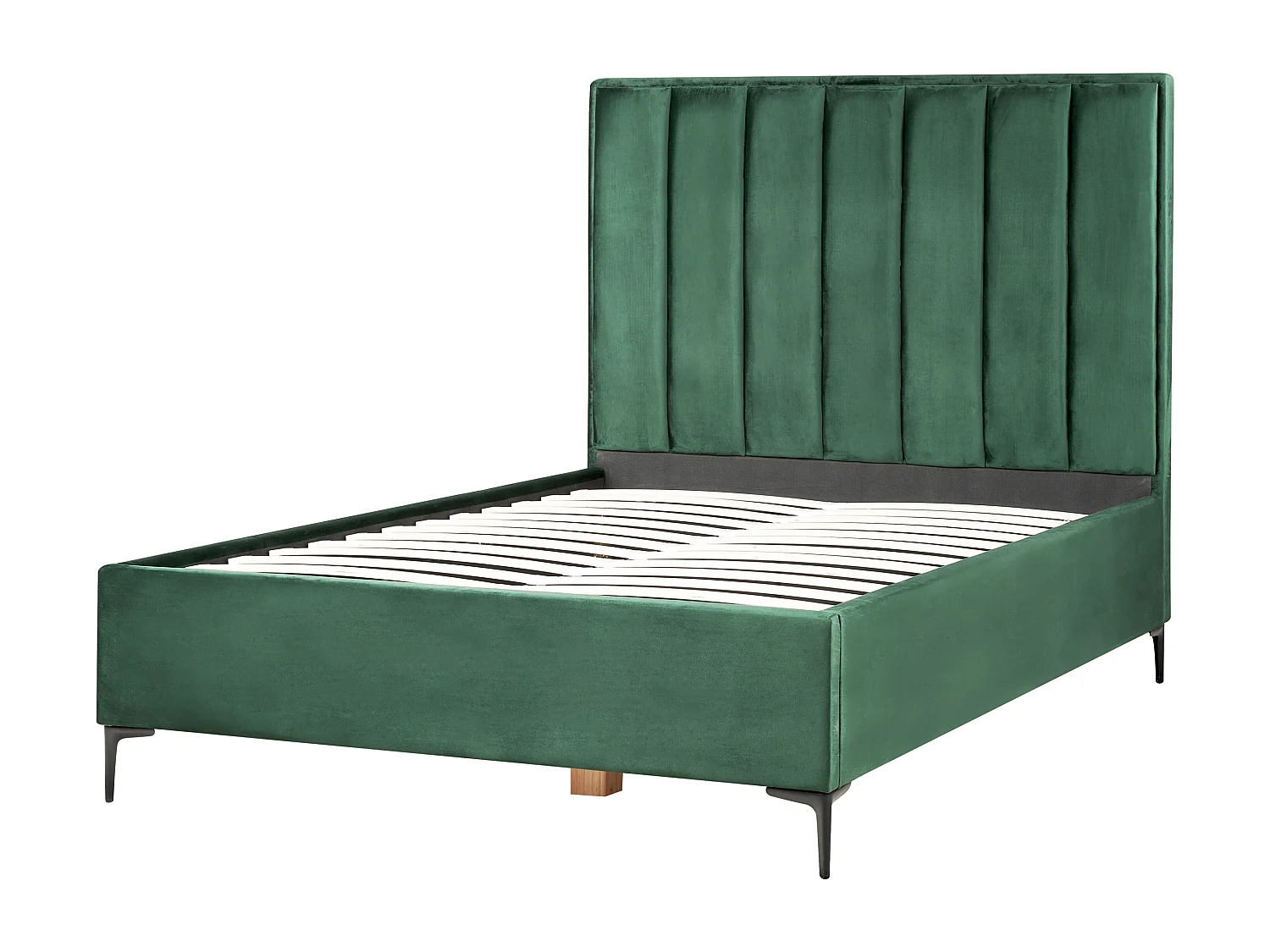 Lit ottoman Velours SEZANNE 140 x 200 cm Vert foncé