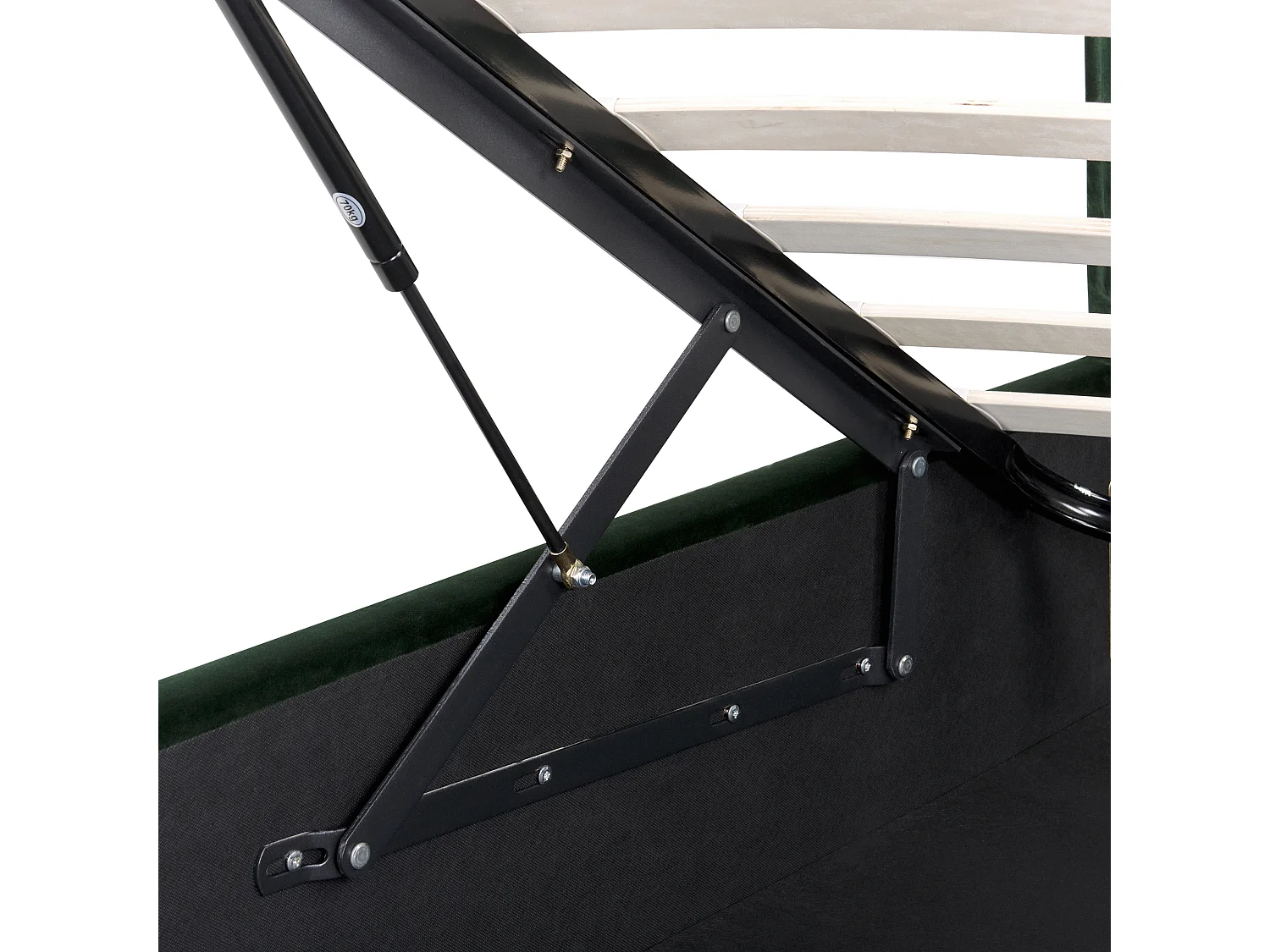 Letto contenitore Velluto SEZANNE 140 x 200 cm Verde scuro