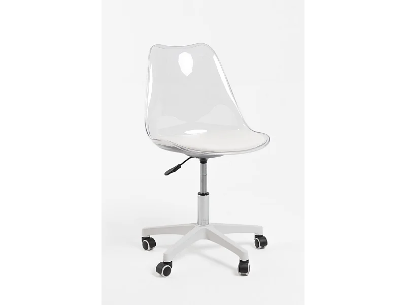 Silla de Oficina Blanca Neo Transparente - Máxima Ergonomía - Ideal para Escritorio y Gaming