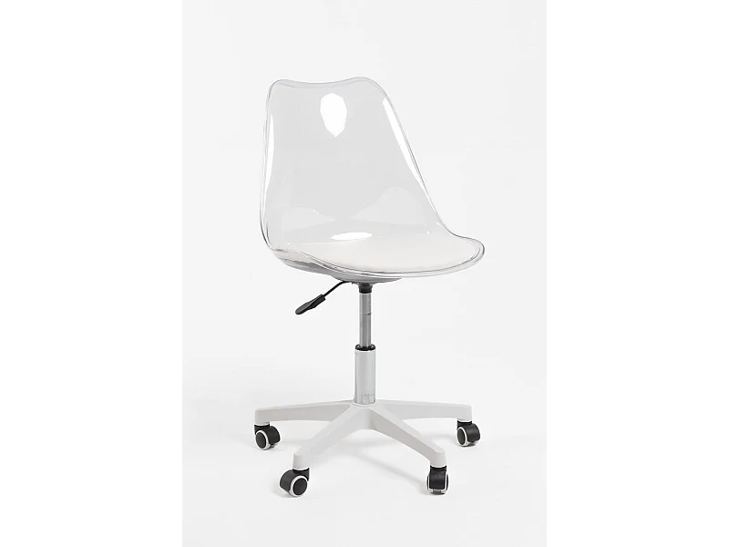 Silla de Oficina Blanca Neo Transparente - Máxima Ergonomía - Ideal para Escritorio y Gaming