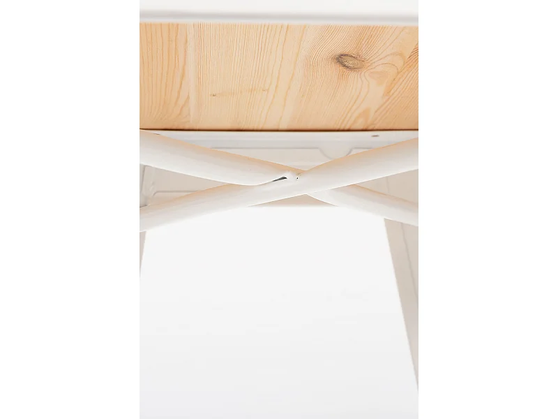 Lote de 4 Taburetes Torix Bajos Madera Natural - Blanco