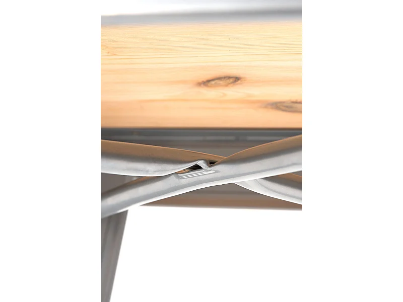 Lote de 6 Taburetes Torix Bajos Madera Natural - Gris metalizado