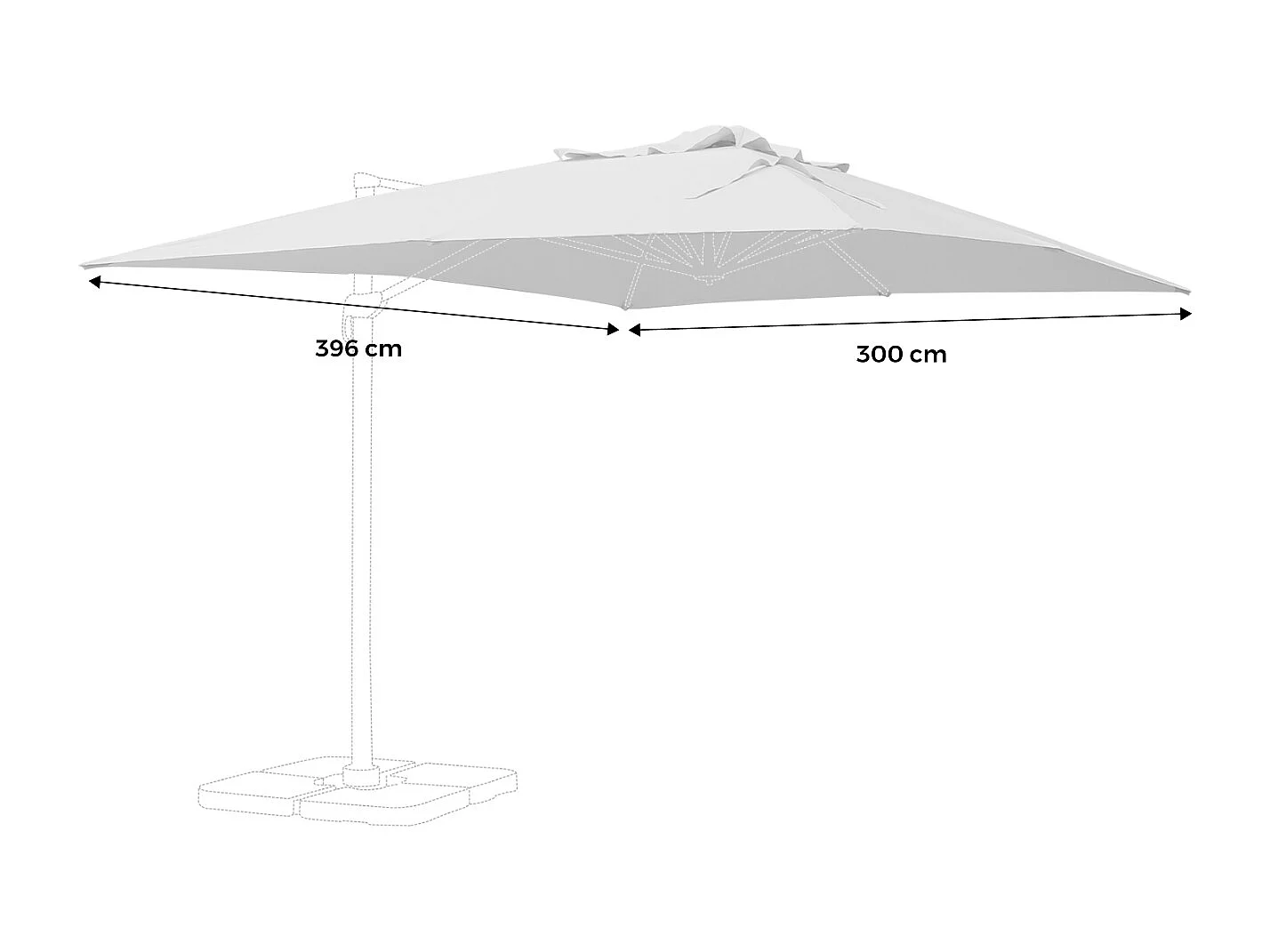 Lona protectora para 3x4m sombrilla crudo
