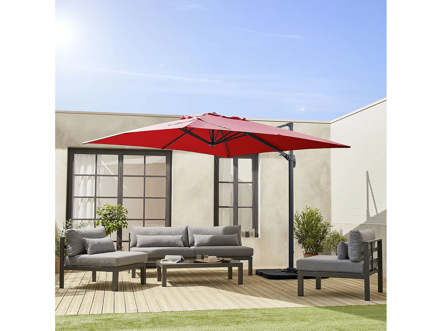 Telo per ombrellone falgos 3x3m, rosso