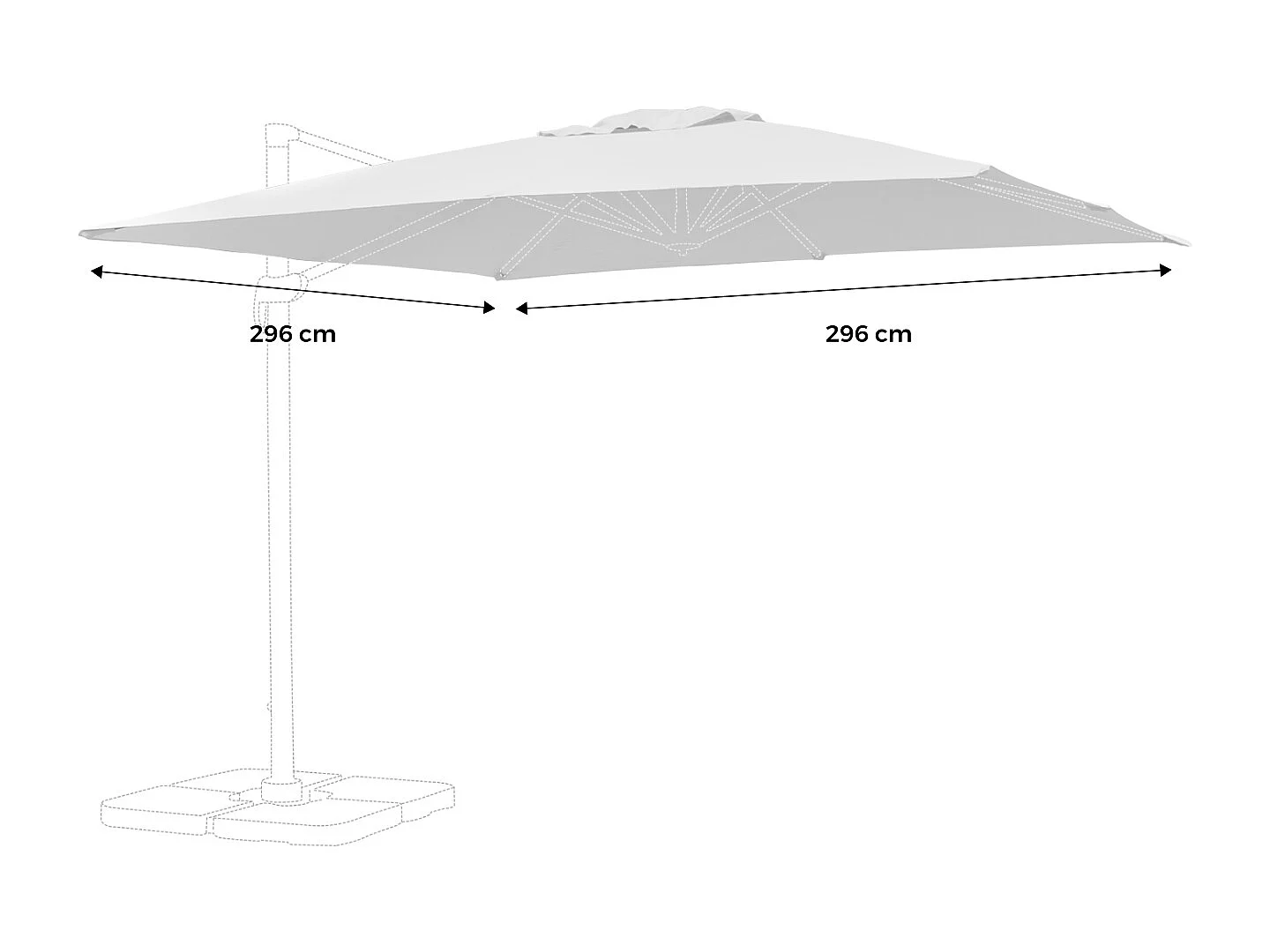 Telo per ombrellone falgos 3x3m, rosso