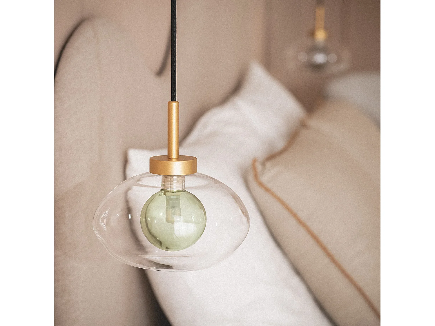 Suspension Aluminium et Verre Hassi Vert