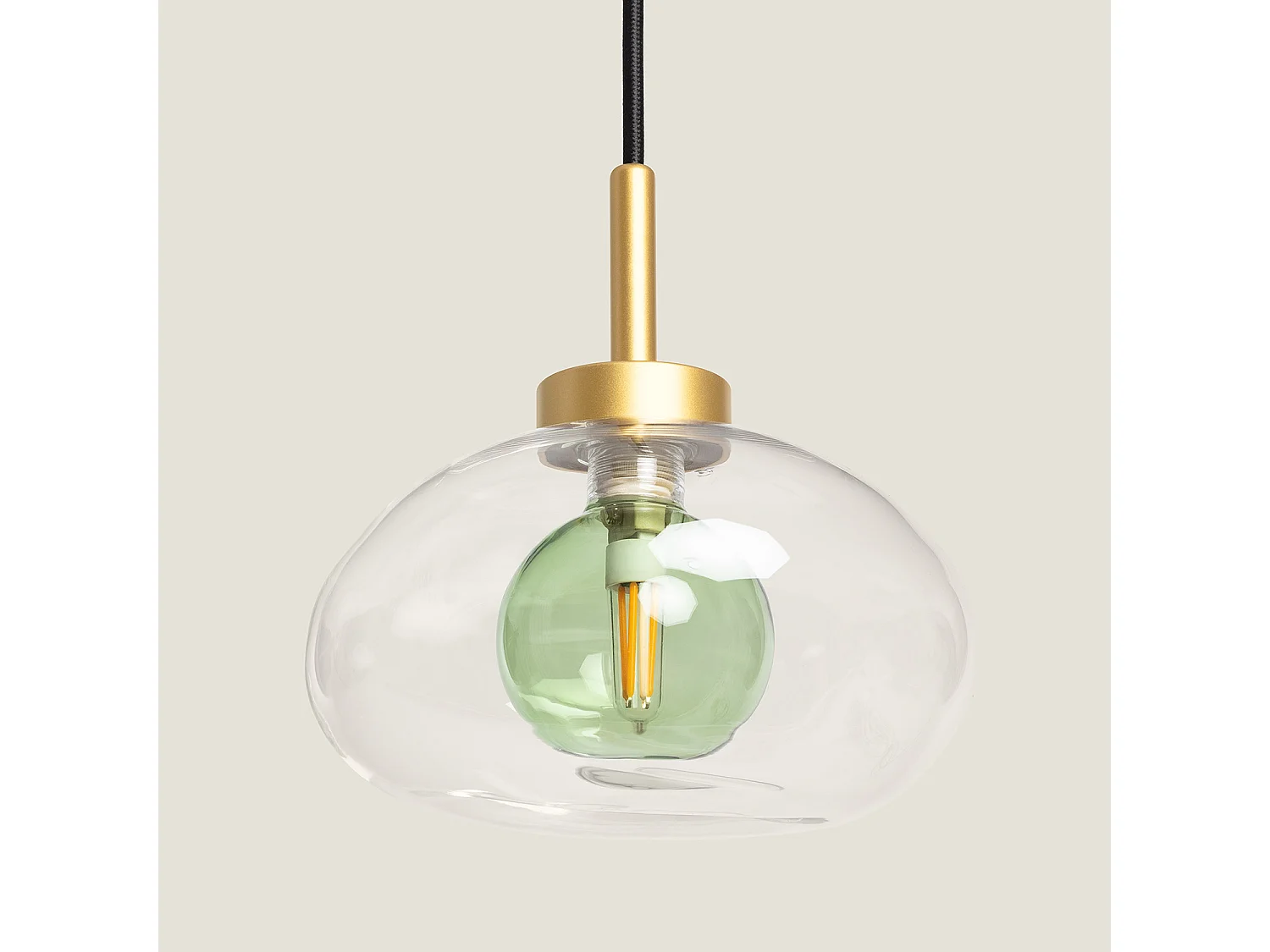 Suspension Aluminium et Verre Hassi Vert