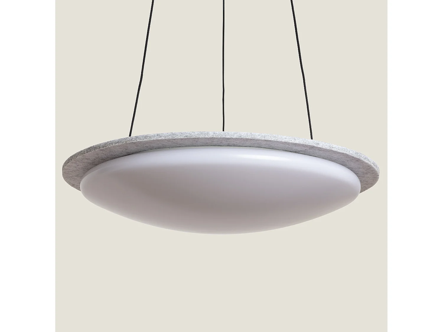 Lámpara Colgante acústica LED 24W Fieltro CCT Seleccionable Lezhan Gris