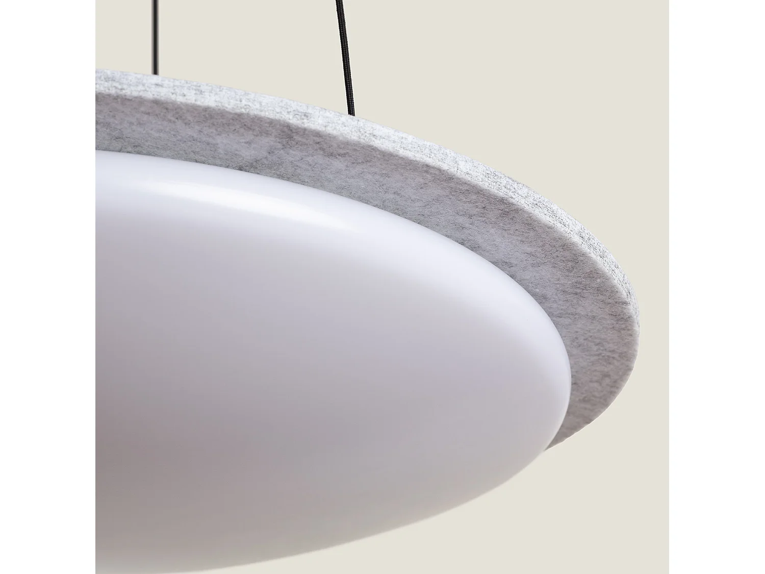 Lámpara Colgante acústica LED 24W Fieltro CCT Seleccionable Lezhan Gris