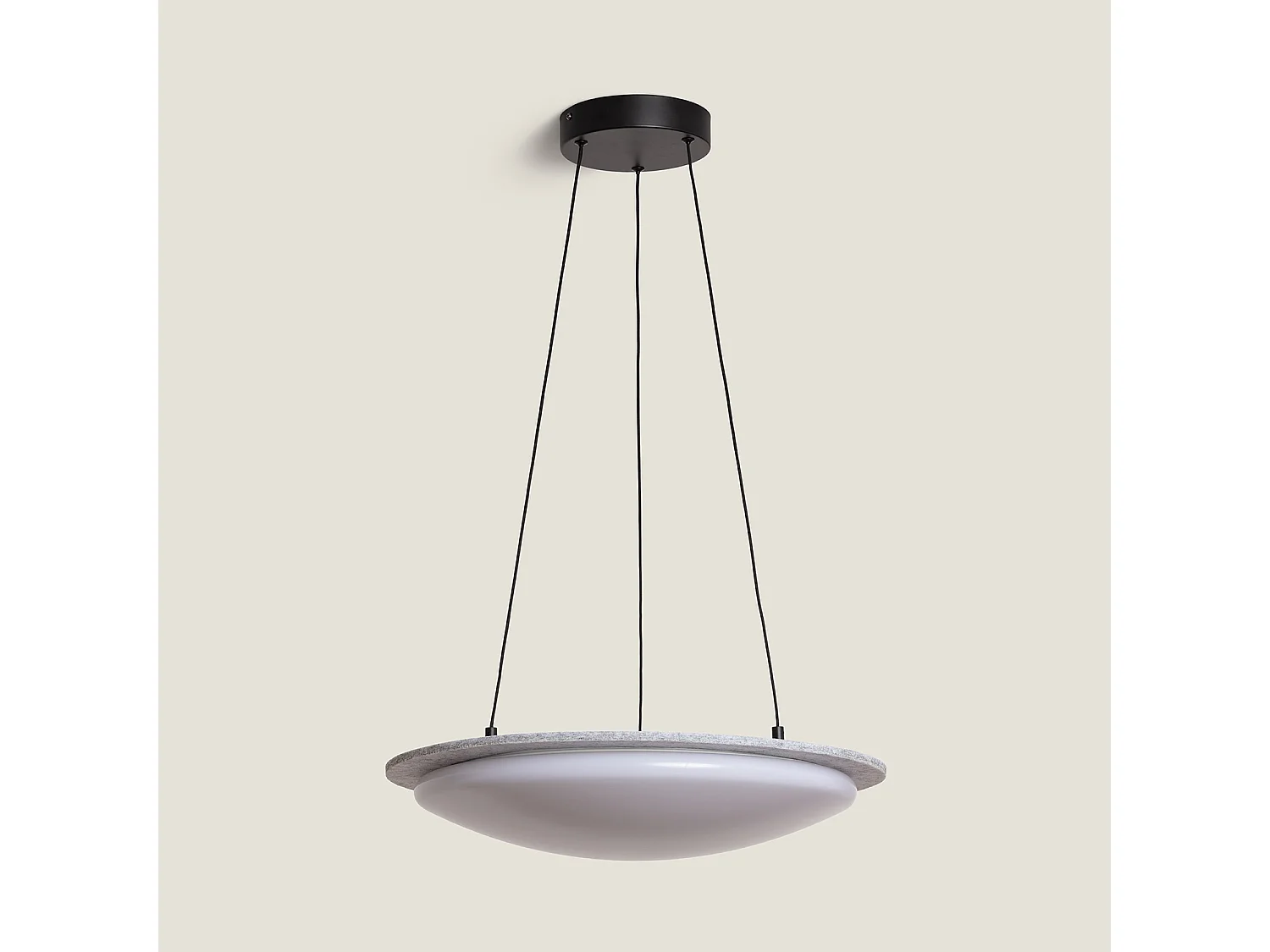 Lámpara Colgante acústica LED 24W Fieltro CCT Seleccionable Lezhan Gris