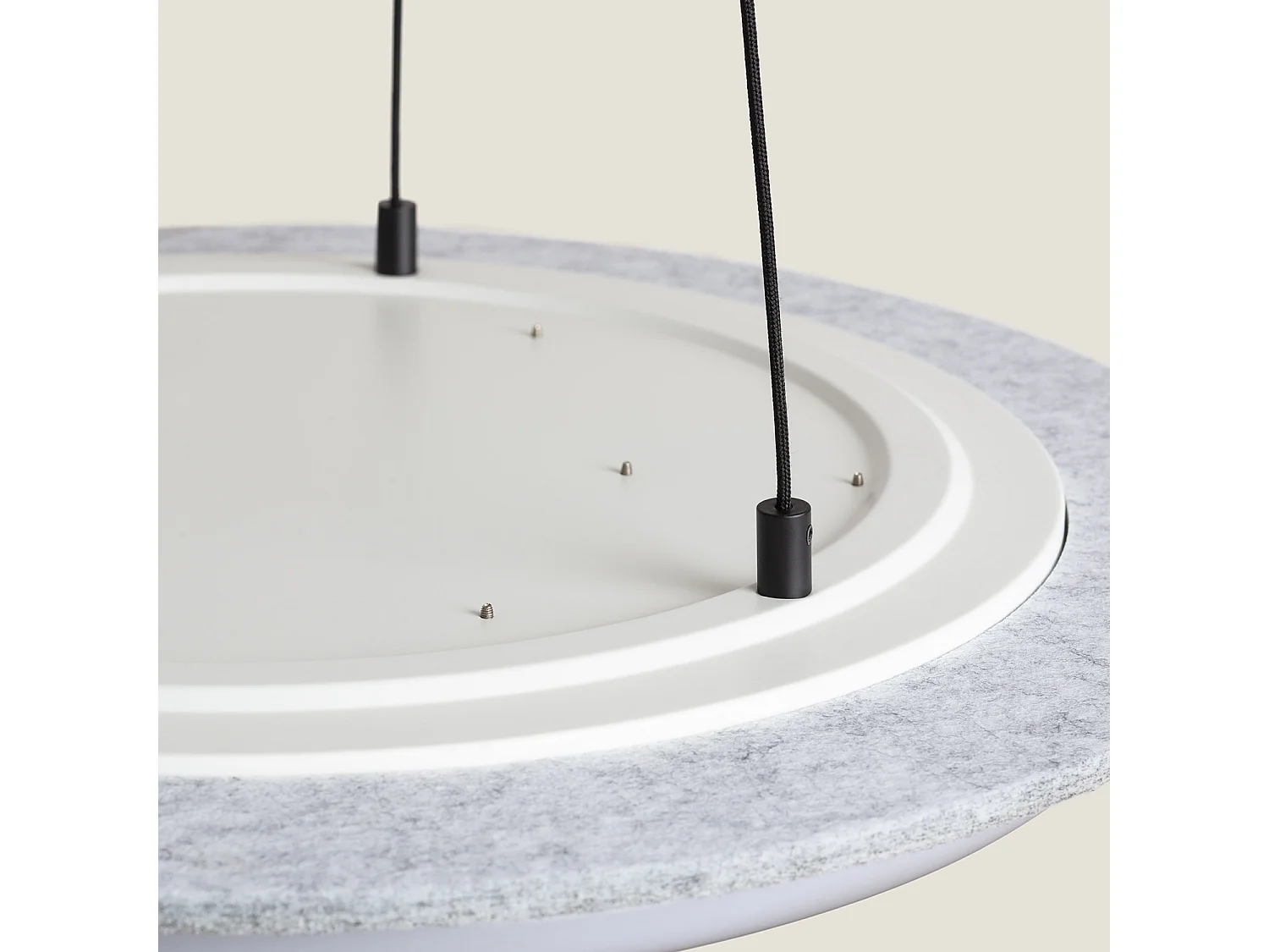 Lámpara Colgante acústica LED 24W Fieltro CCT Seleccionable Lezhan Gris