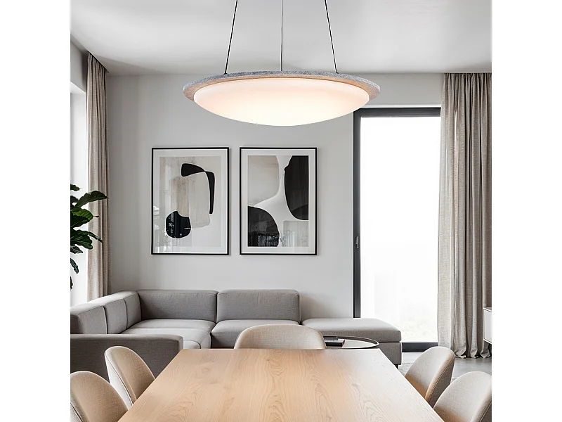 Lampada a Sospensione LED 24W Feltro CCT Selezionabile Lezhan Grigio