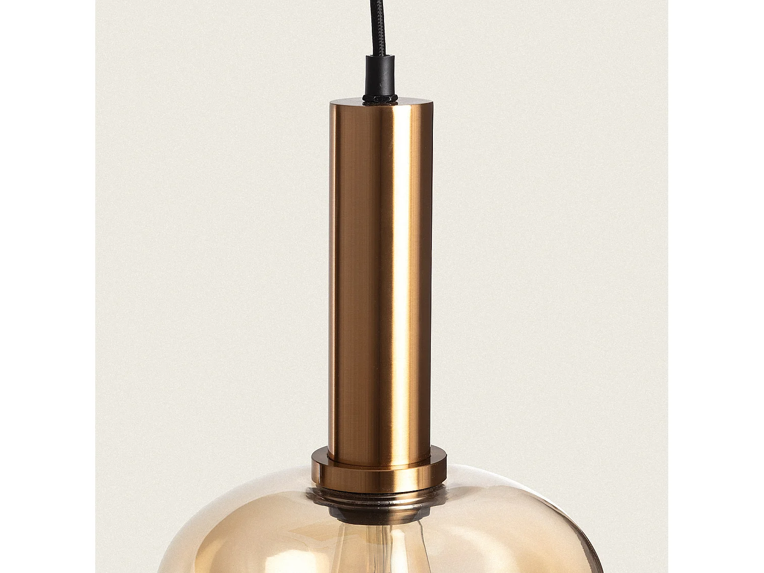 Lámpara Colgante Metal y Cristal Daira Ámbar