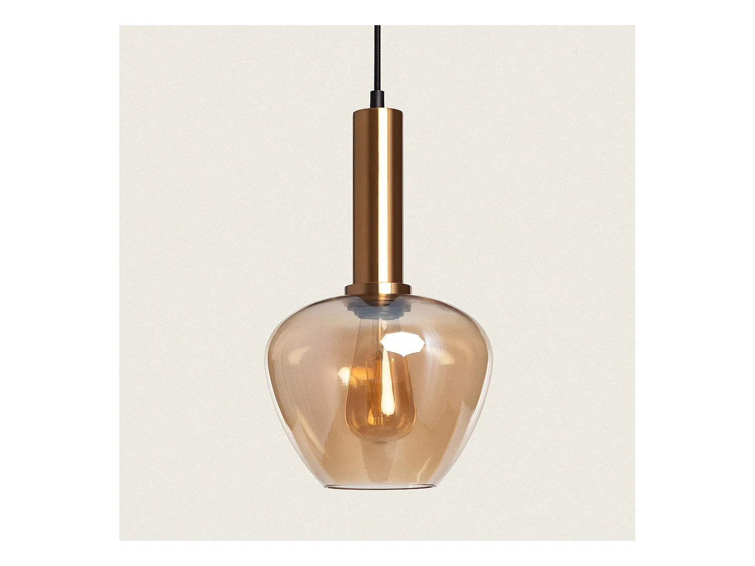 Suspension Métal et Verre Daira Ambre