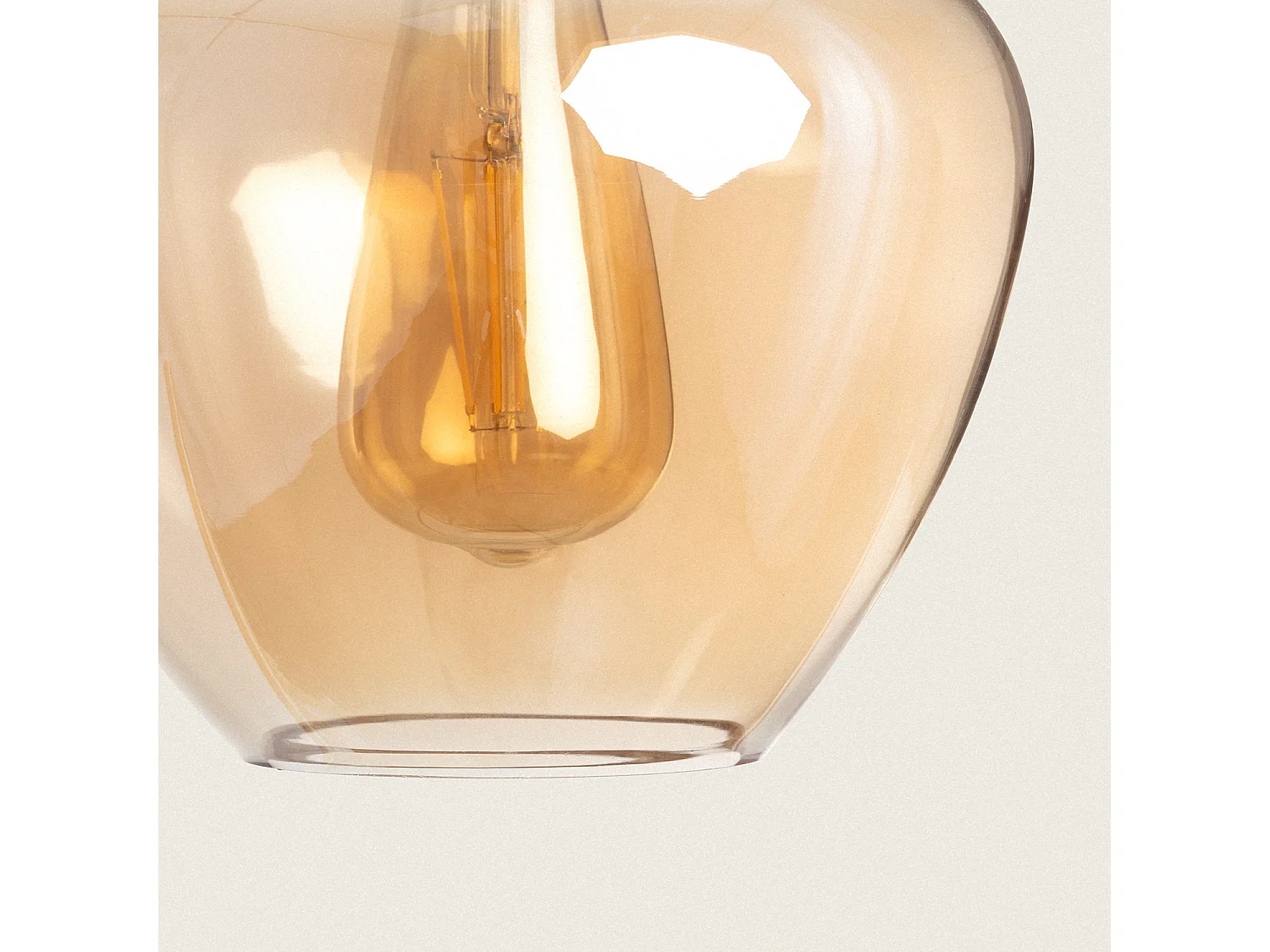 Suspension Métal et Verre Daira Ambre