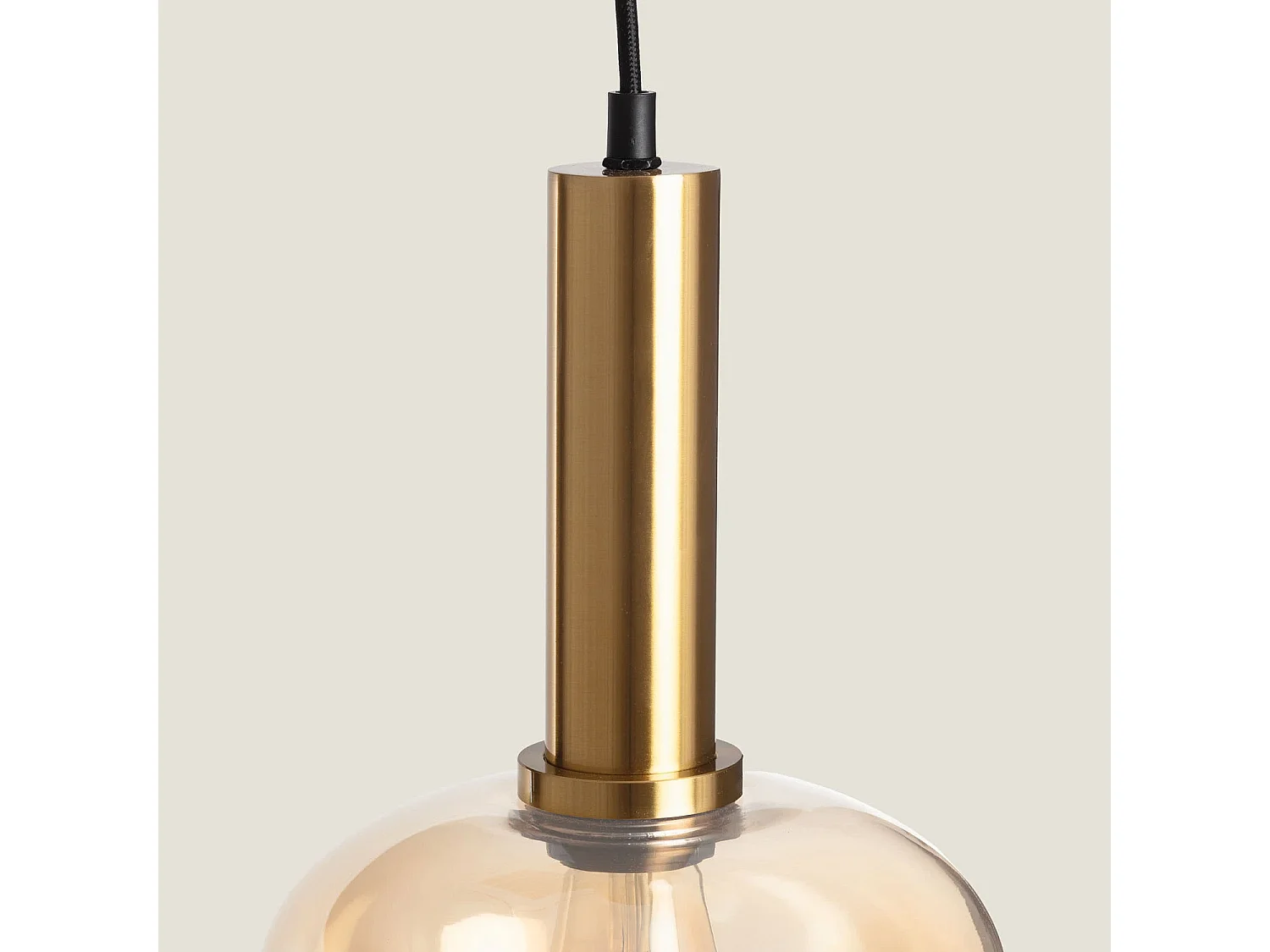 Lámpara Colgante Metal y Cristal Daira Ámbar