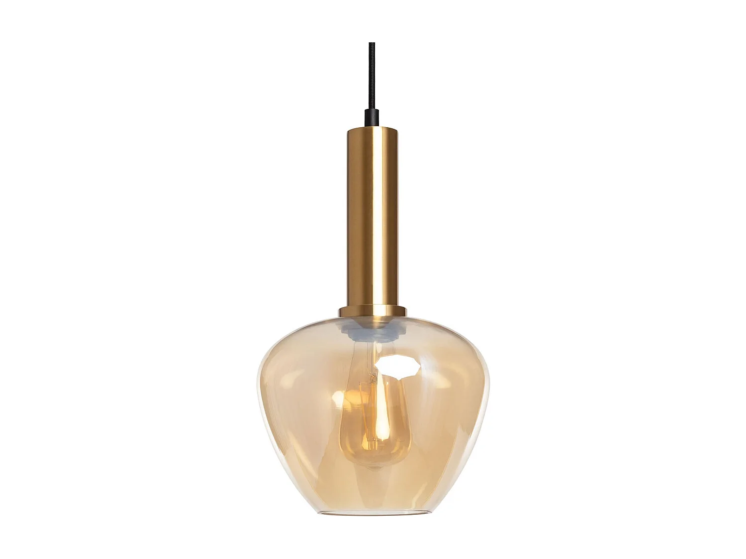 Lámpara Colgante Metal y Cristal Daira Ámbar